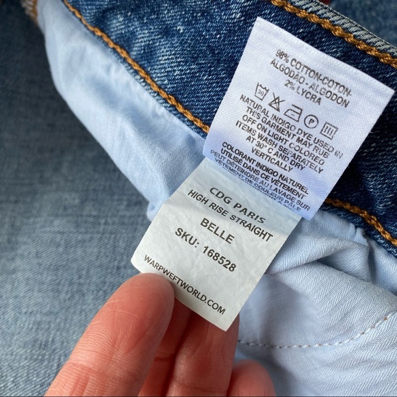 Warp & Weft CDG Paris high rise straight jeans Belle button fly plus size 22W - Picture 8 of 8